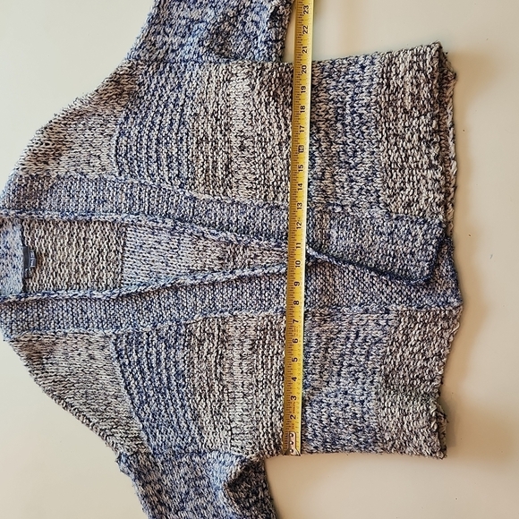 Vince Blue Gray Chunky Knit Cardigan Striped Oversized Sweater medium large - Picture 14 of 14